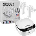 Groovz True Wireless Earbuds with Charging Case - Clear Sound, Long