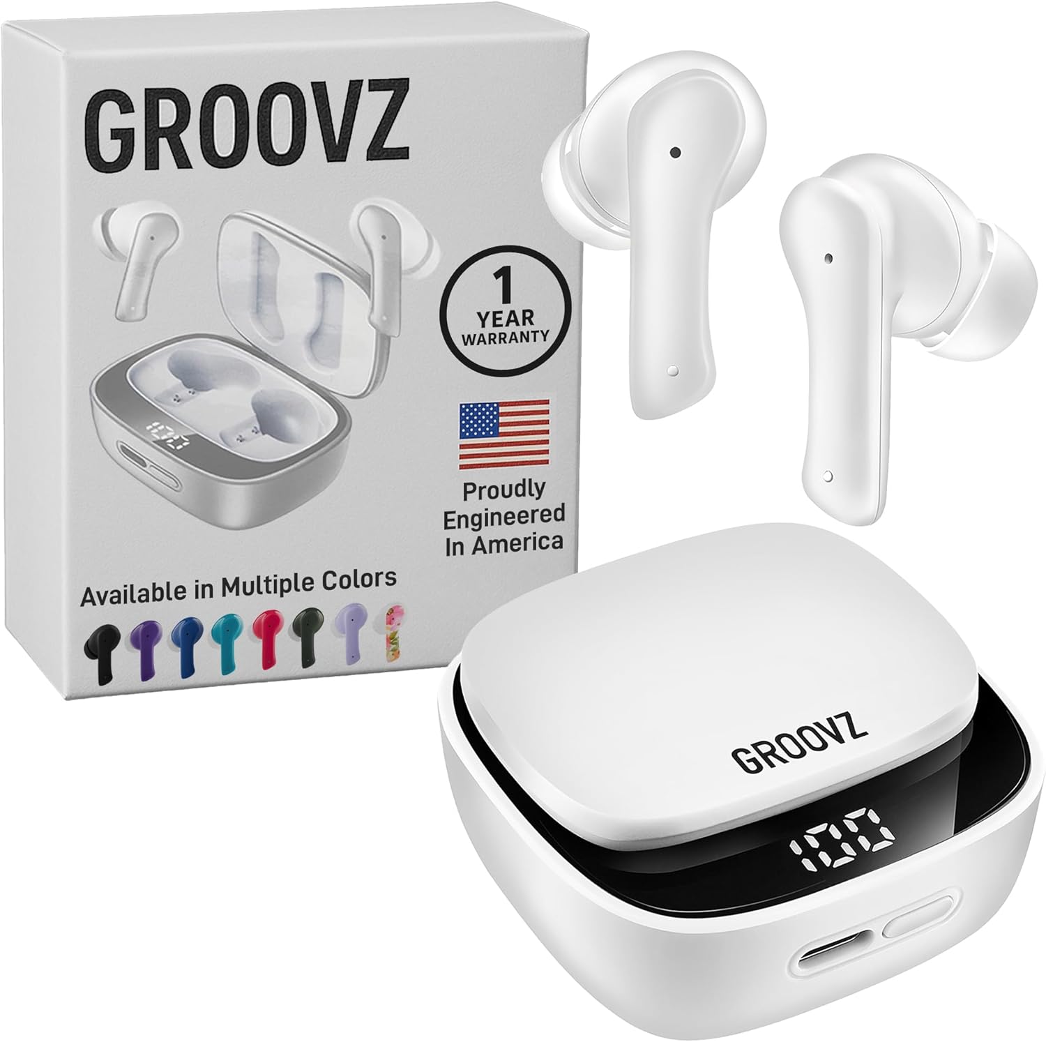 Groovz True Wireless Earbuds with 27Hrs Battery Life and IPx4