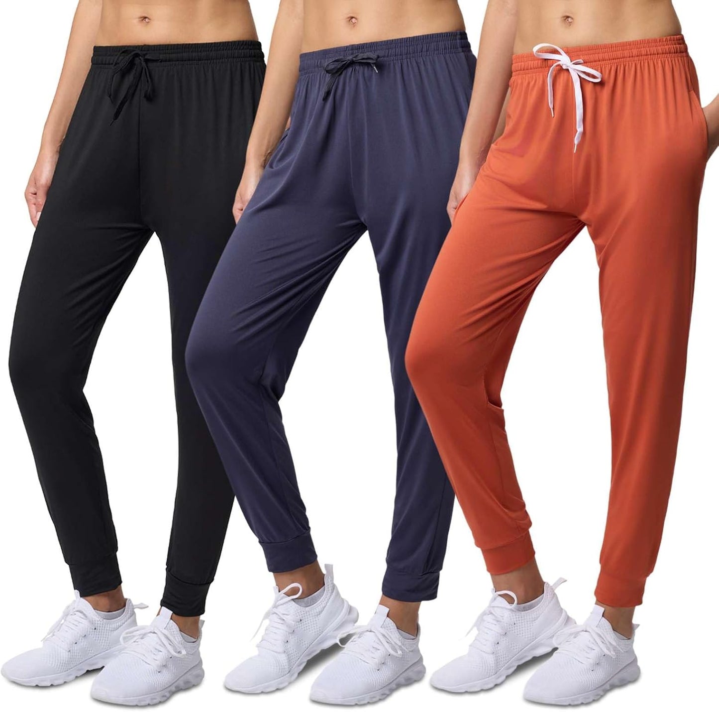 Women's Ultra-Soft Silky Dry Fit Lounge Joggers - 3 Pack