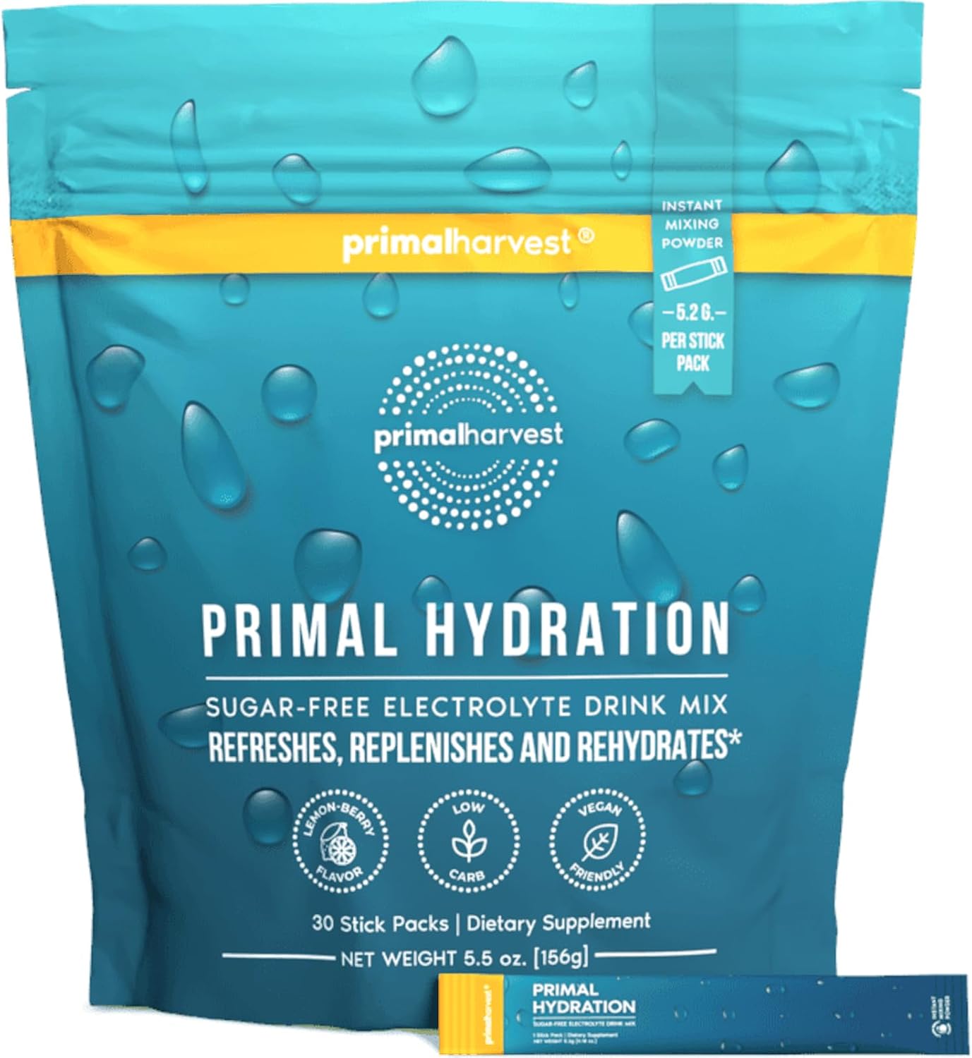 Primal Harvest Electrolytes Powder Packets for Hydration Boost