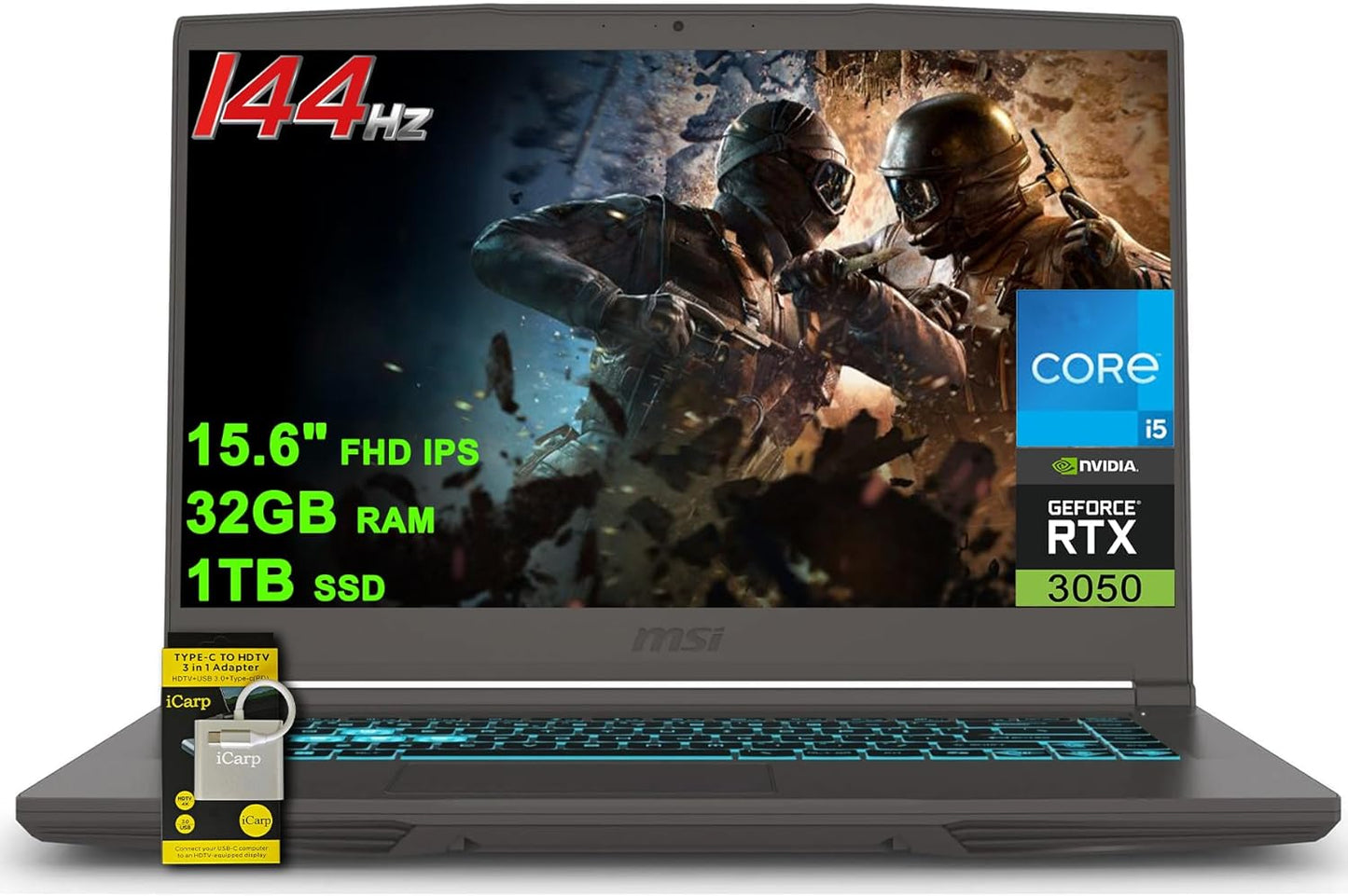 MSI Thin 15 Gaming Laptop with 32GB RAM and 1TB SSD