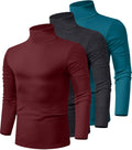 Ficerd 3 Pack Men's Turtleneck Shirts - Soft Slim Fit Basics