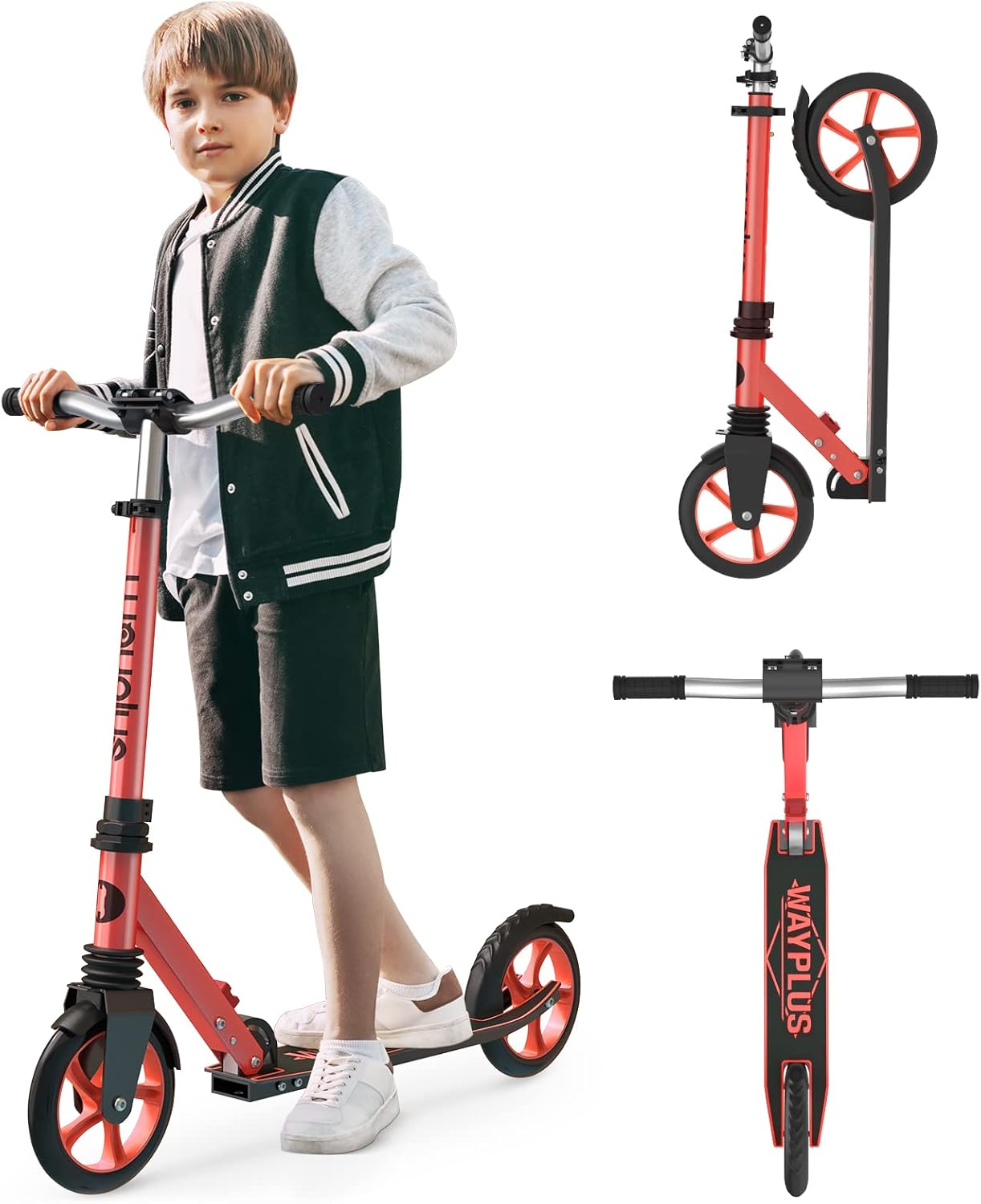 Kick Scooter for Ages 6+ with Adjustable Height and Big Wheels