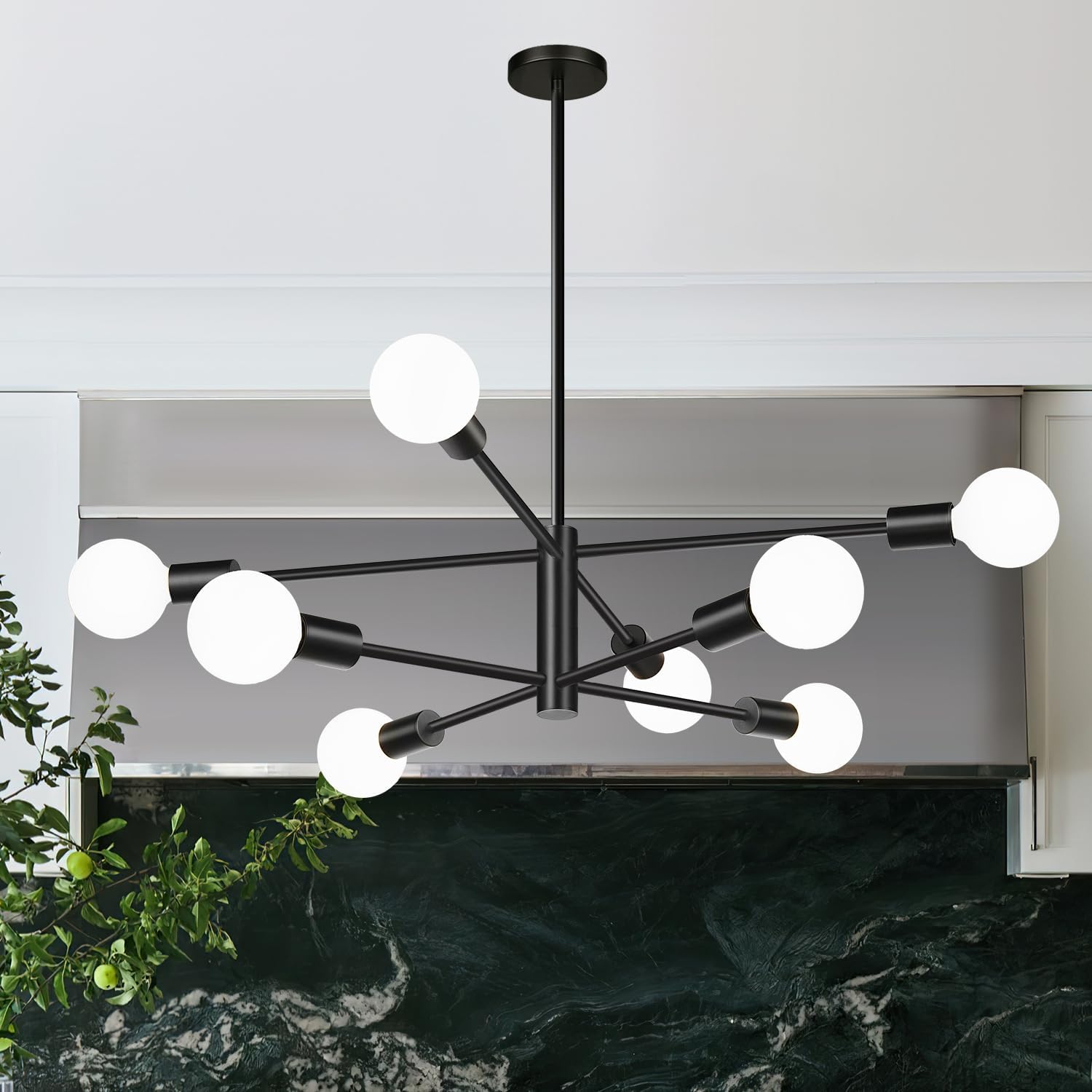 Modern Black Sputnik Chandeliers for Dining Room Lighting