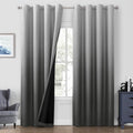 HOMEIDEAS Grey 100% Ombre Blackout Curtains 52 x 96 in - Room