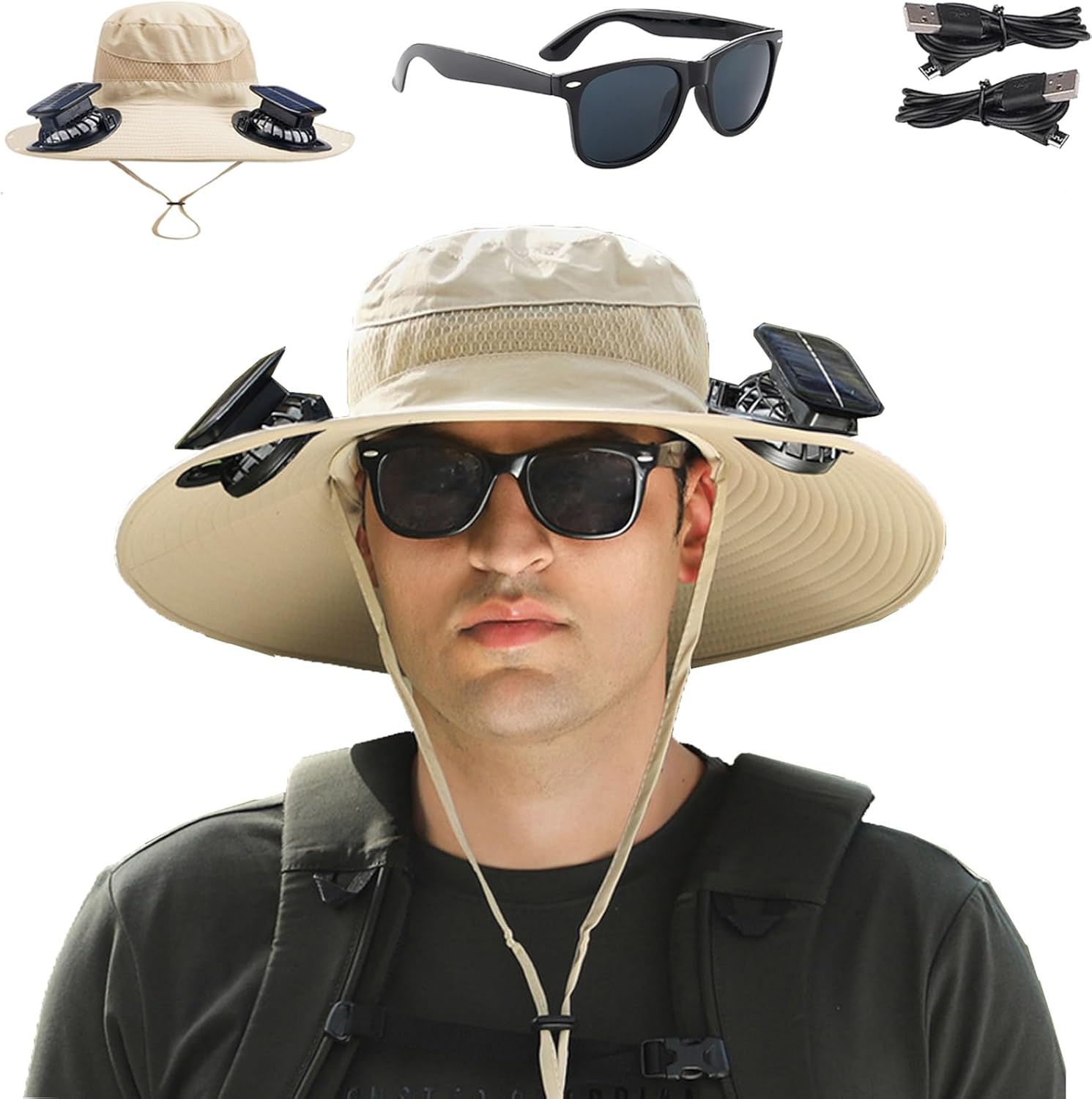 Fishing Hats with Sunglasses and Solar Fan for Ultimate Comfort