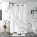 stall no Hook Tufted Shower Curtain with Snap-In Liner - Boho White