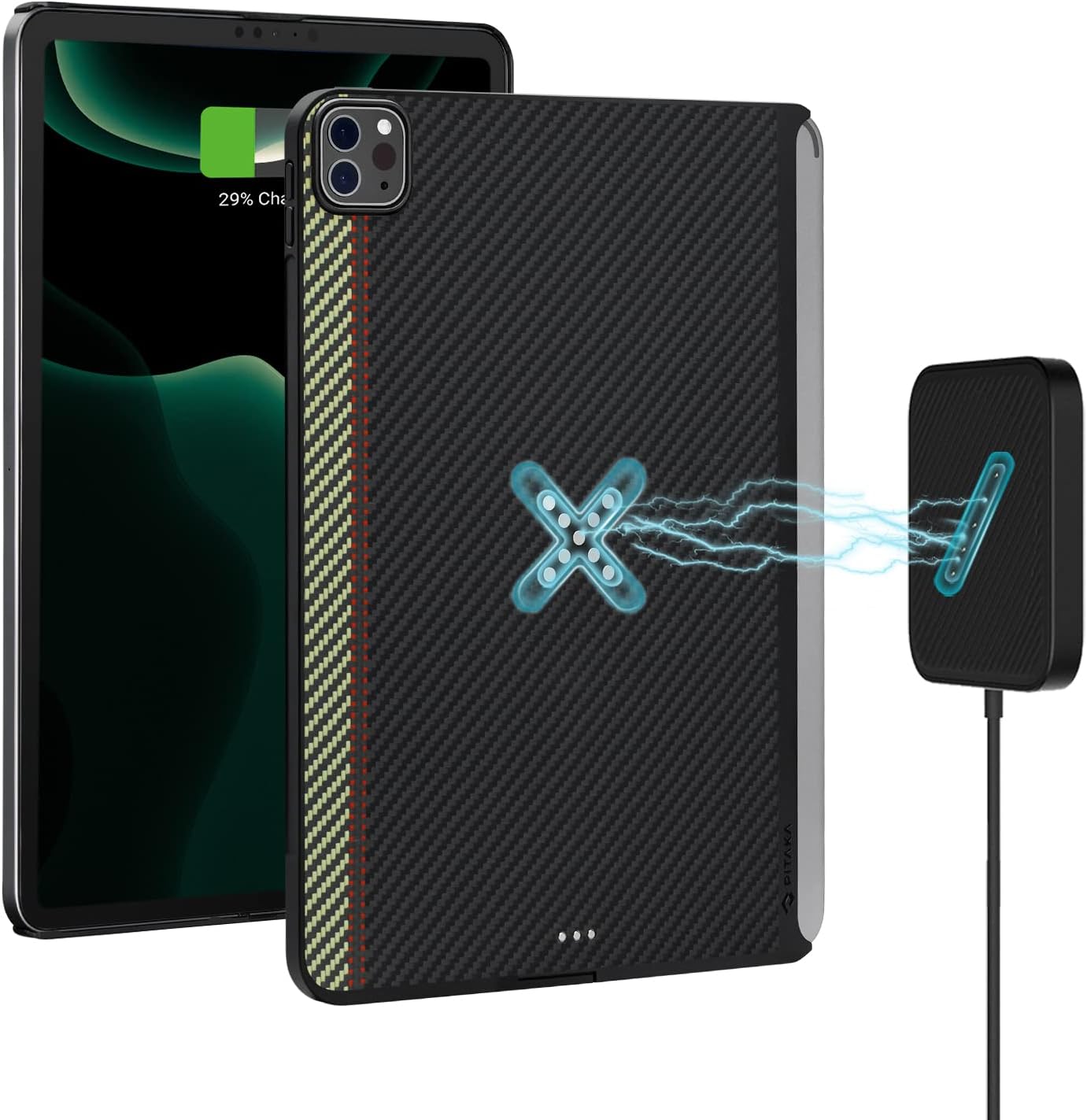 PITAKA iPad Pro 12.9 Case with Magnetic Charging & Pencil Support