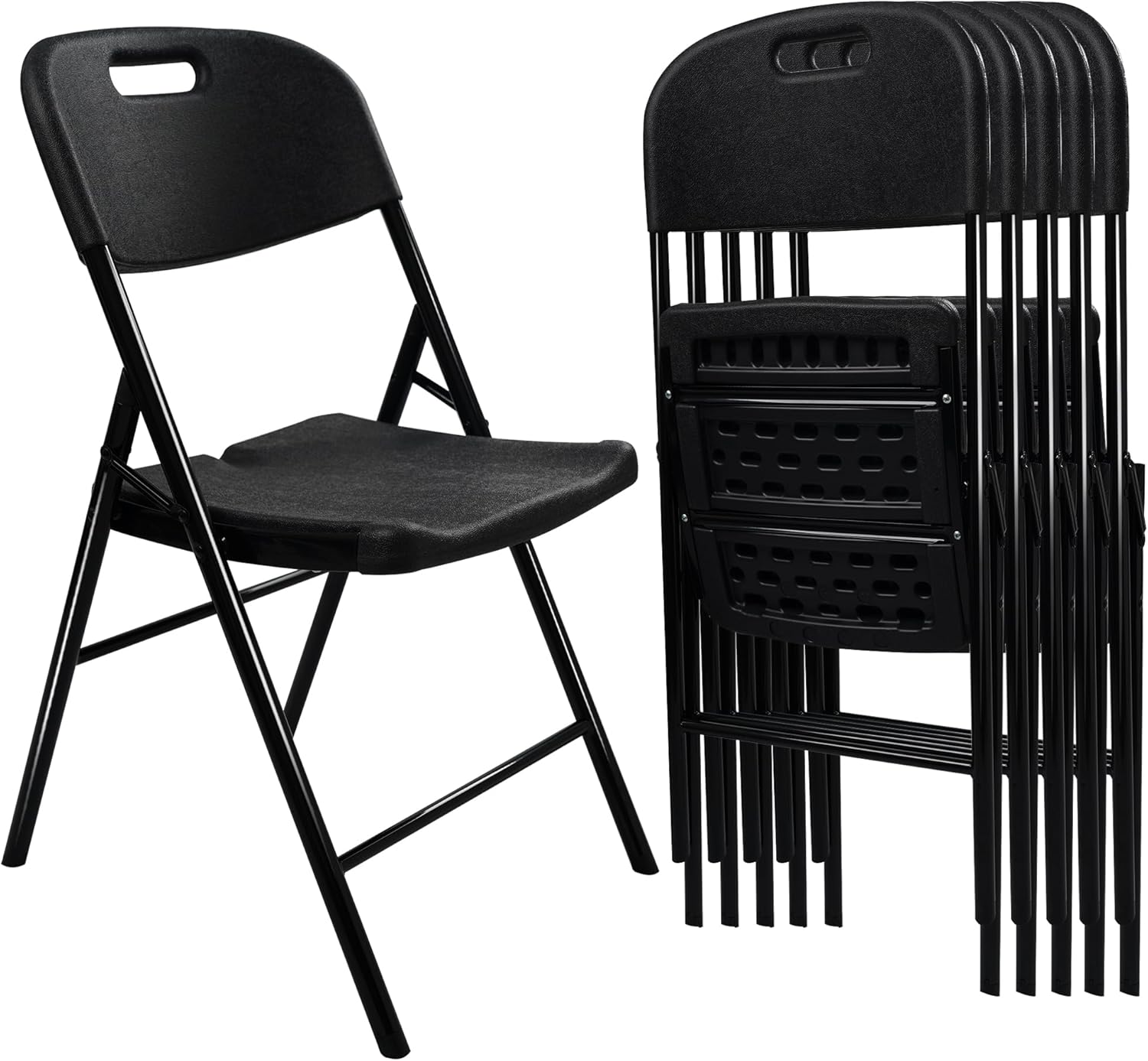 Heavy Duty 6 Pack Folding Chairs - 700 lb Capacity - Indoor/Outdoor