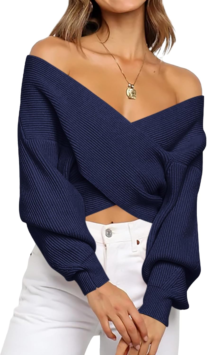 BTFBM Off The Shoulder Sweater for Women - Stylish and Versatile