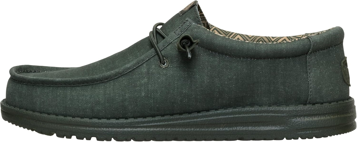 HEYDUDE Mens Wally Stretch Canvas Loafers for Everyday Comfort