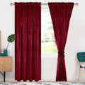 Hiasan Red Velvet Curtains 84 in Blackout Thermal Panels - Elegant