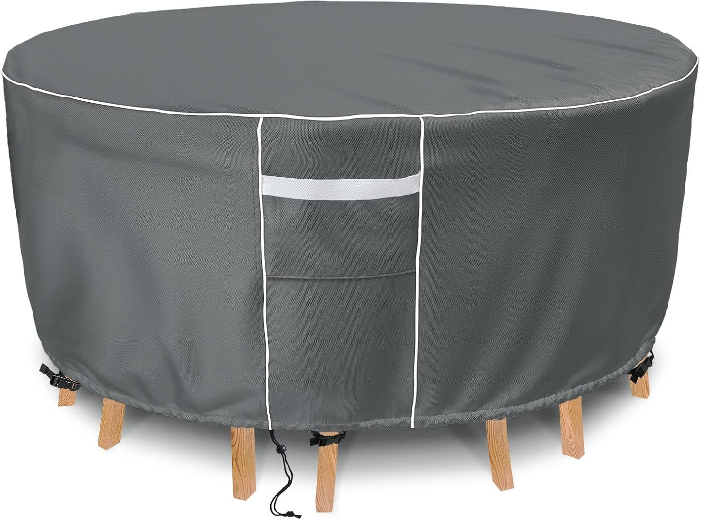 Gasadar Outdoor Round Patio Table Cover Waterproof 72 in Grey