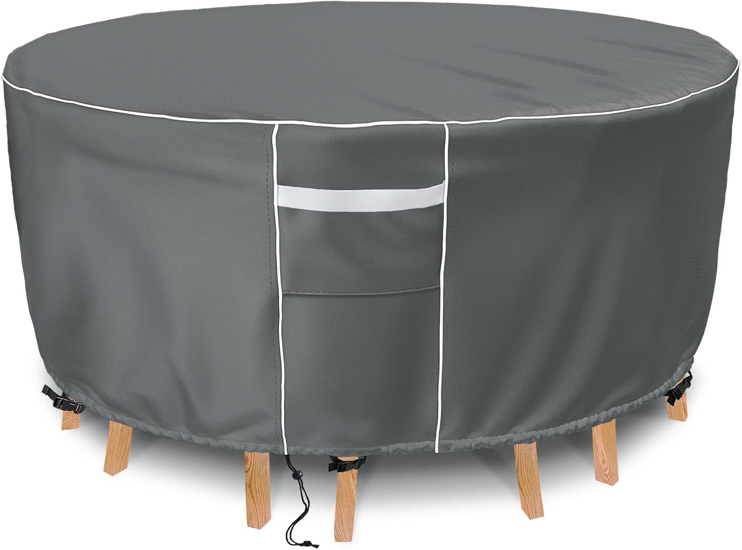 Gasadar Outdoor Round Patio Table Cover Waterproof 72 in Grey