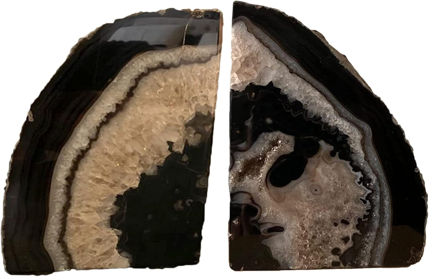 JIC Gem Agate Bookends for Stylish Home and Office Decor
