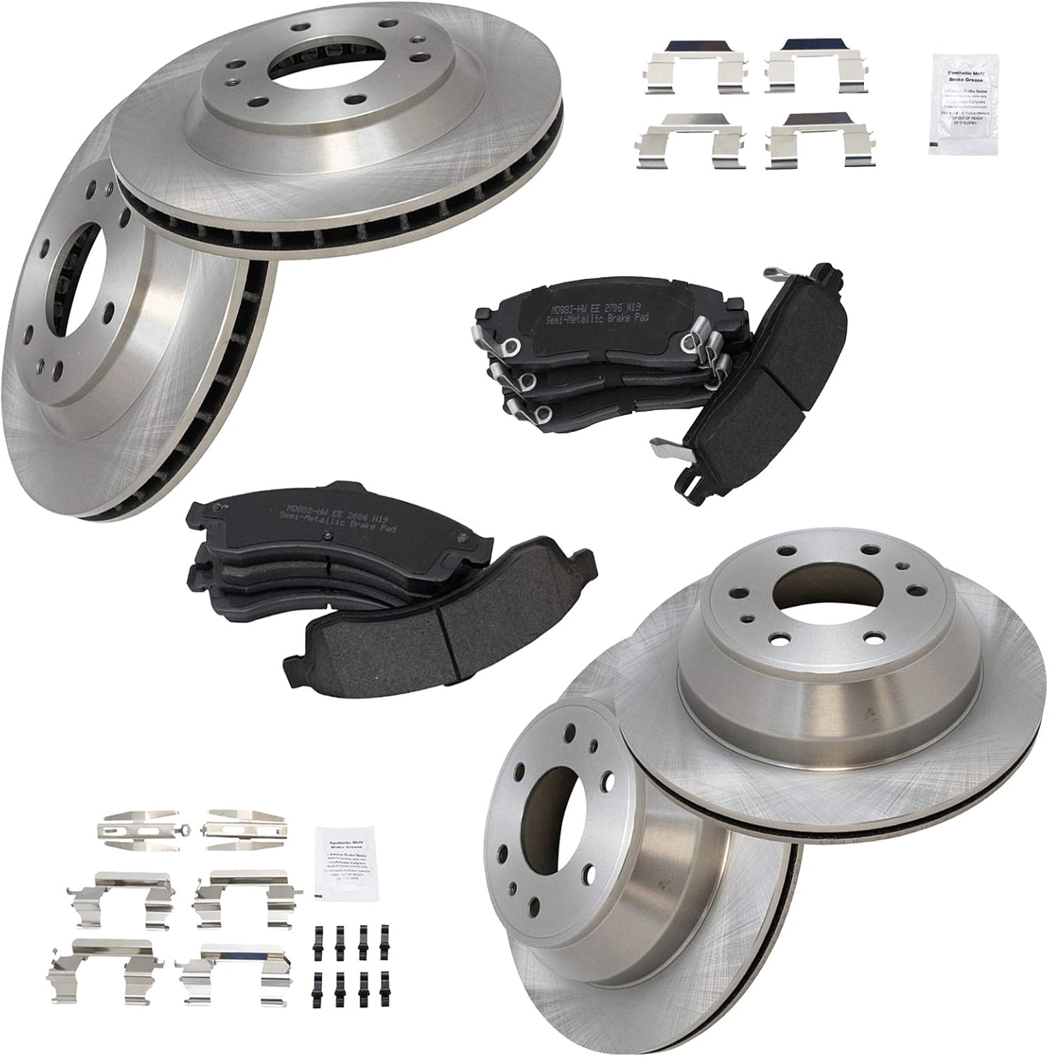 TRQ Premium Posi Metallic Brake Pad & Rotor Kit for GM SUV