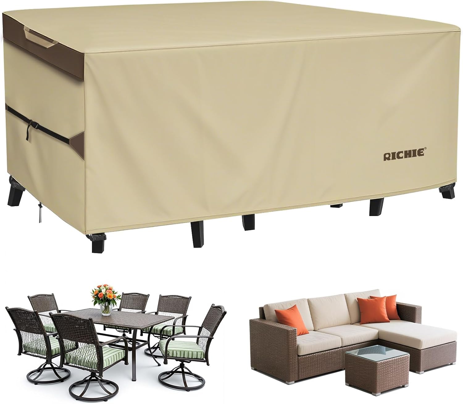 RICHIE Outdoor Patio Furniture Cover for Rectangular Tables