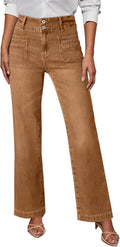 Sidefeel Women's High Waist Wide Leg Jeans - Tummy Control Fit