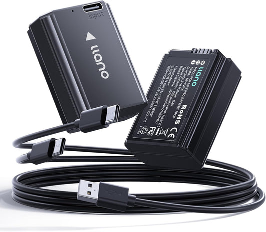 llano NP-FW50 Battery Pack with USB-C Fast Charging for Sony