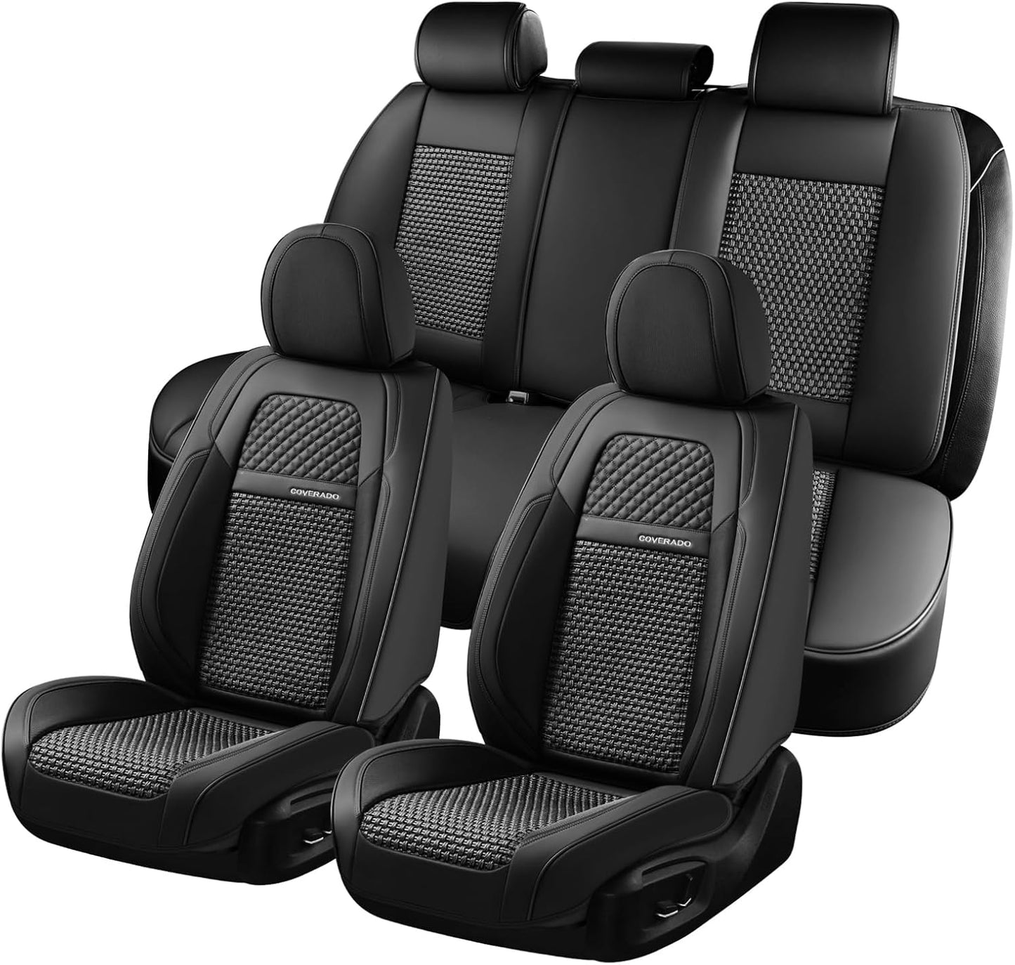 Coverado Car Seat Covers Full Set - Stylish Nappa Leather Design