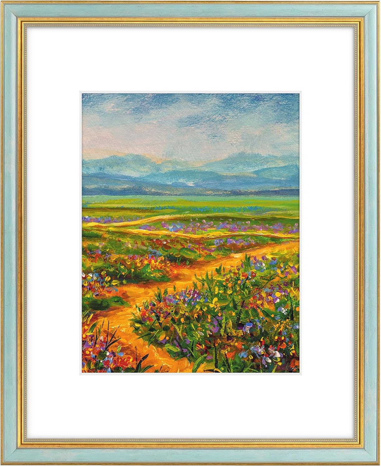 16x20 Ornate Picture Frame with White Mat for 11x14 Photo