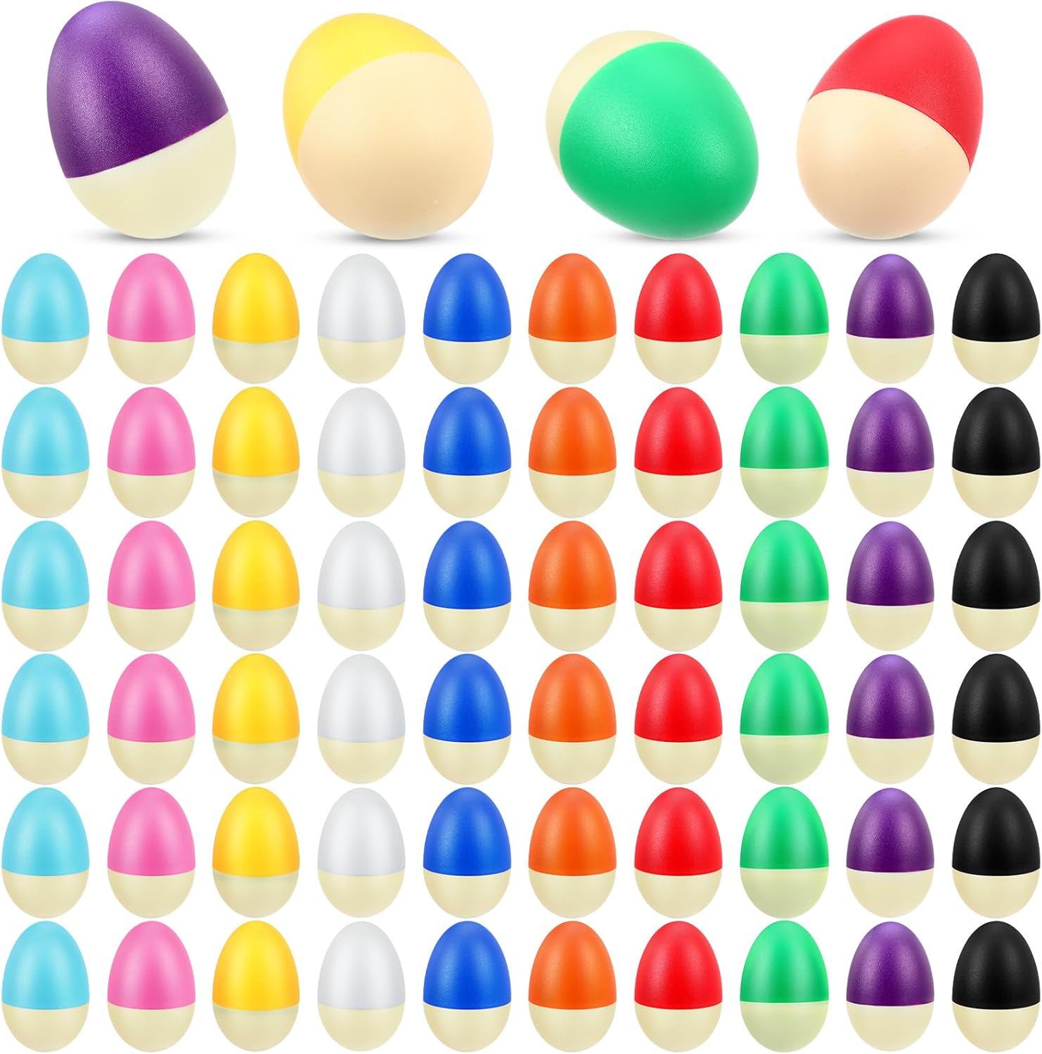 Yeshone 100 Pieces Egg Shakers for Kids Music and Learning Fun