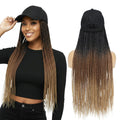 Hat Wig for Women Baseball Cap with Braided Hair Attached 24in Ombre