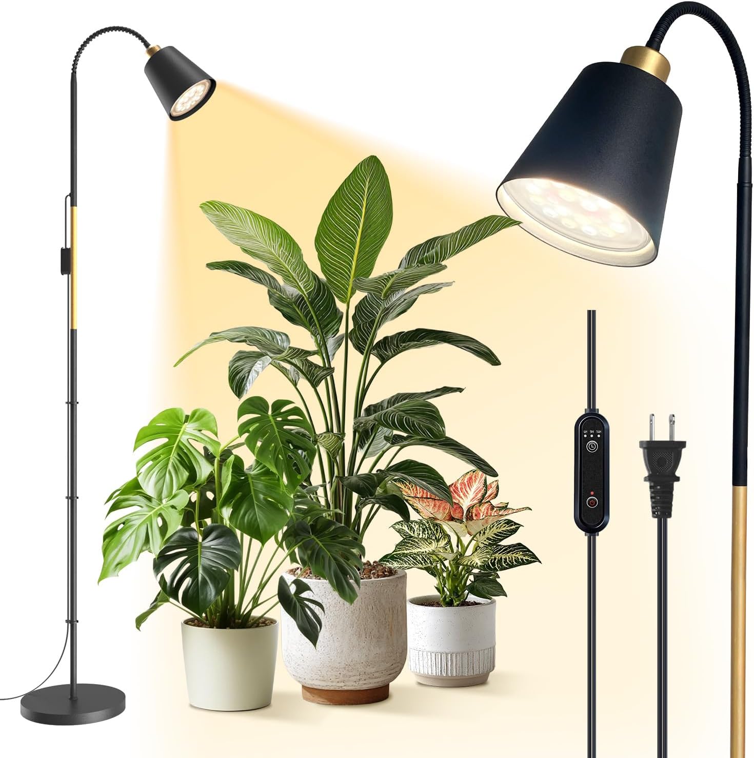 Floor Grow Light for Indoor Plants with Smart Timer and Flexibility