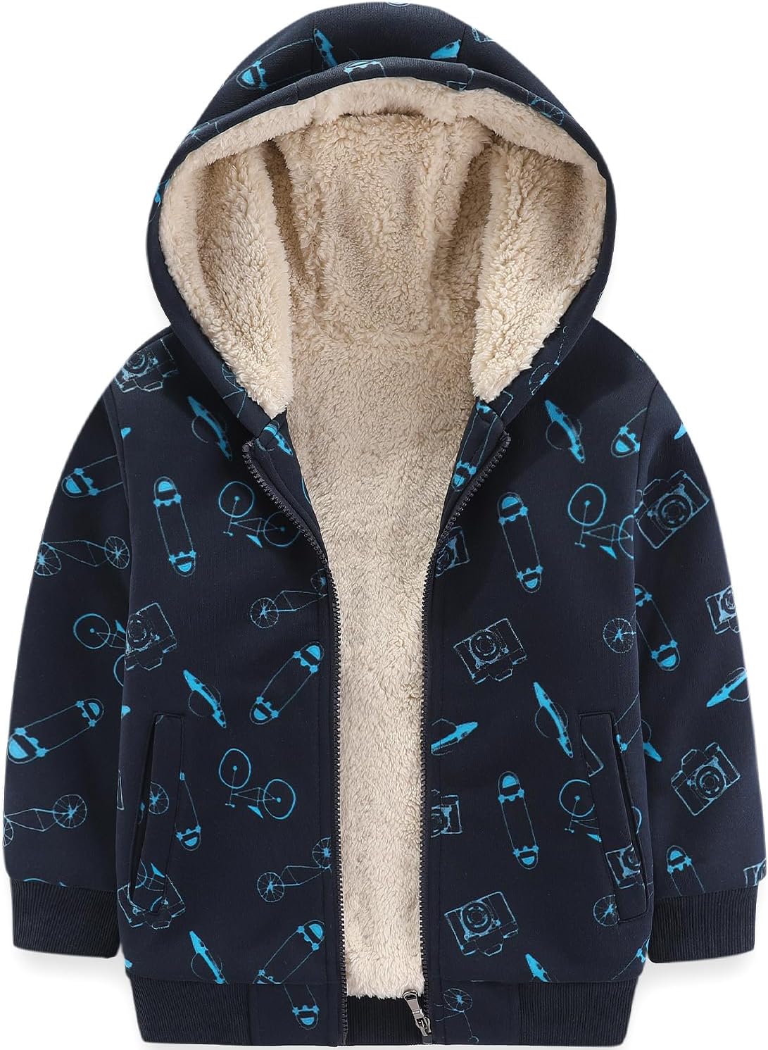 Bumeex Kids Sherpa Fleece Lined Jacket for All Seasons