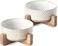 LE TAUCI PET Ceramic Dog Bowl Set - 4 Cup Food and Water Bowls