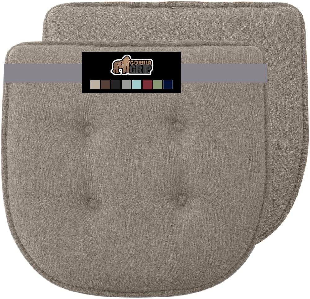 GORILLA GRIP Slip Resistant Tufted Chair Cushions for Comfort