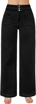 Wide Leg Jeans Woman High Waist Stretchy Loose Denim Pants roswear