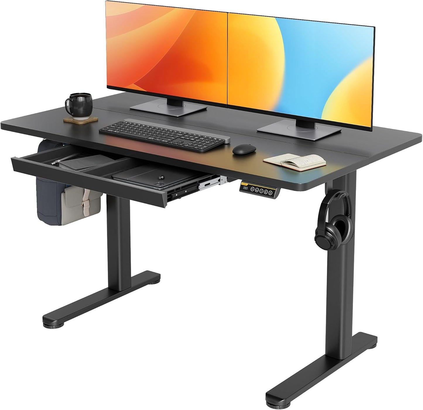 Claiks Electric Stand Up Desk with Drawers for Home Office