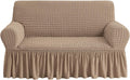 NICEEC Loveseat Slipcover for 2 Seater Khaki Couch Cover