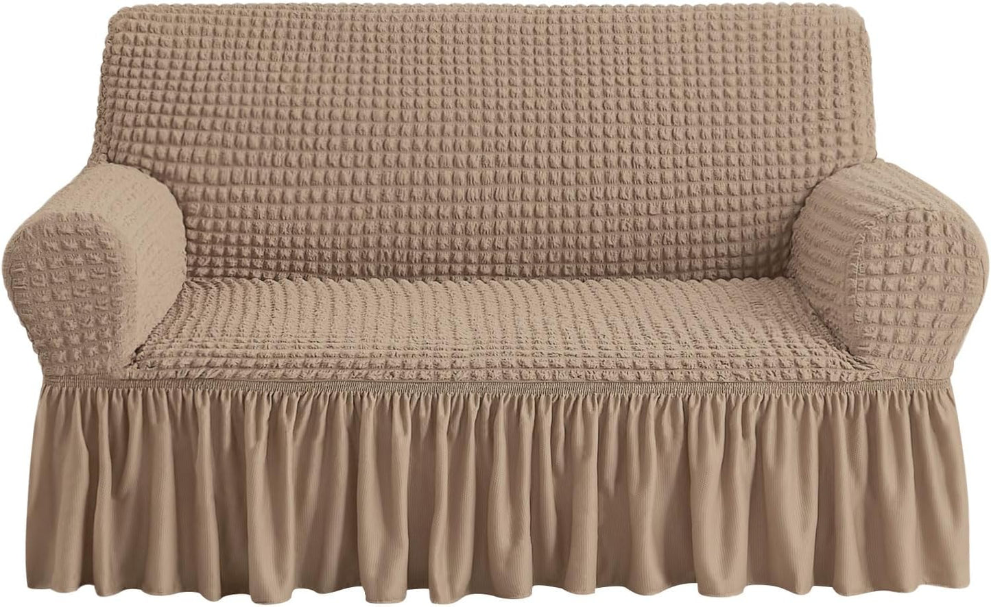 NICEEC Loveseat Slipcover for 2 Seater Khaki Couch Cover