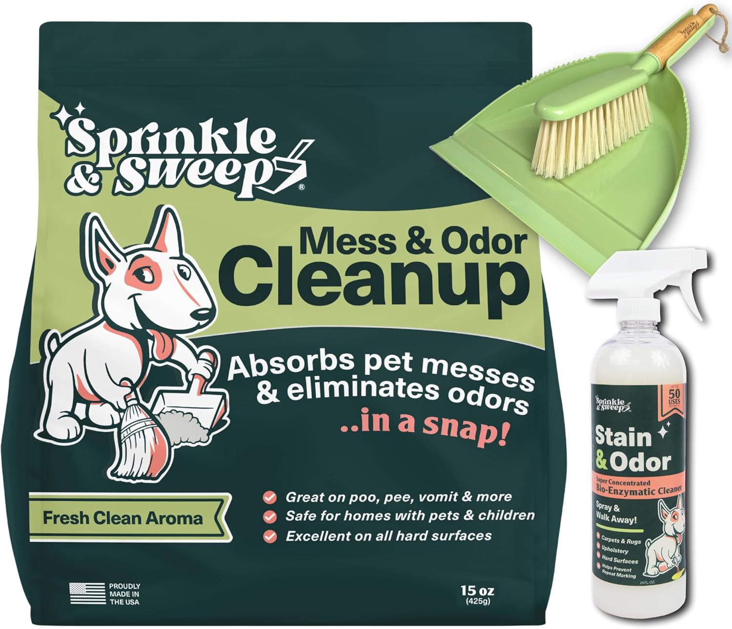 Sprinkle & Sweep Pet Accident Cleanup for All Hard Surfaces