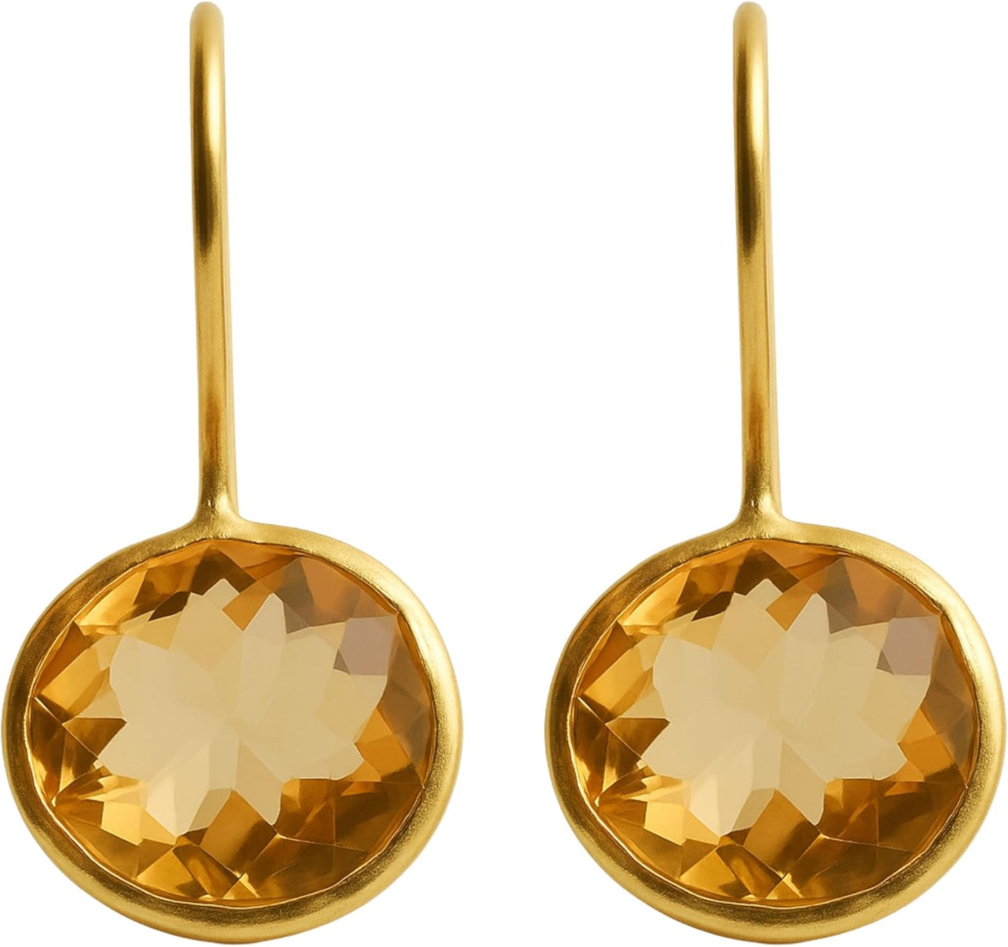 Citrine Gold Plated Sterling Silver Drop Earrings for Women