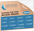 Fab Glass and Mirror Clear Acrylic Sheet 6in x 12in 1/2in - Durable