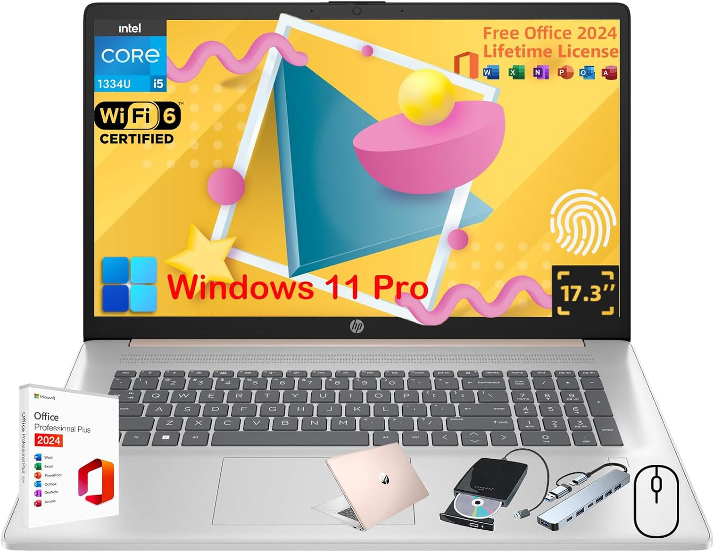 HP 17.3 Laptop | Intel Core i5 | Lifetime Office | Win 11 Pro