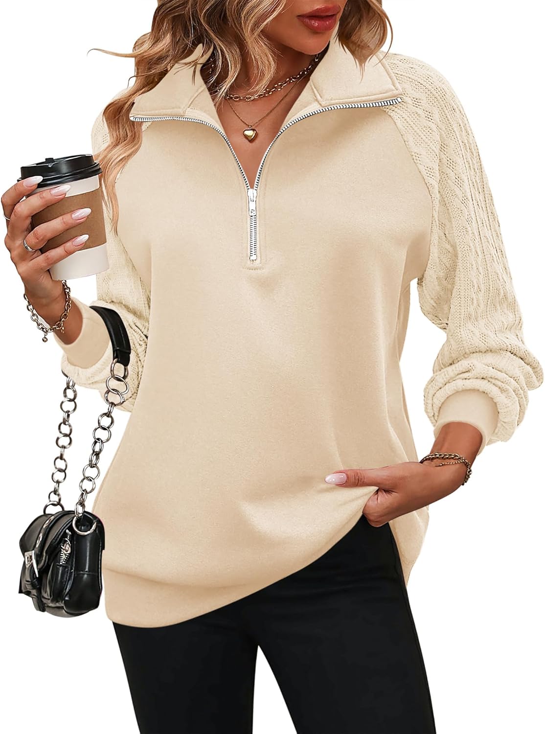 Cozy Cable Knit Hoodie by Zeagoo