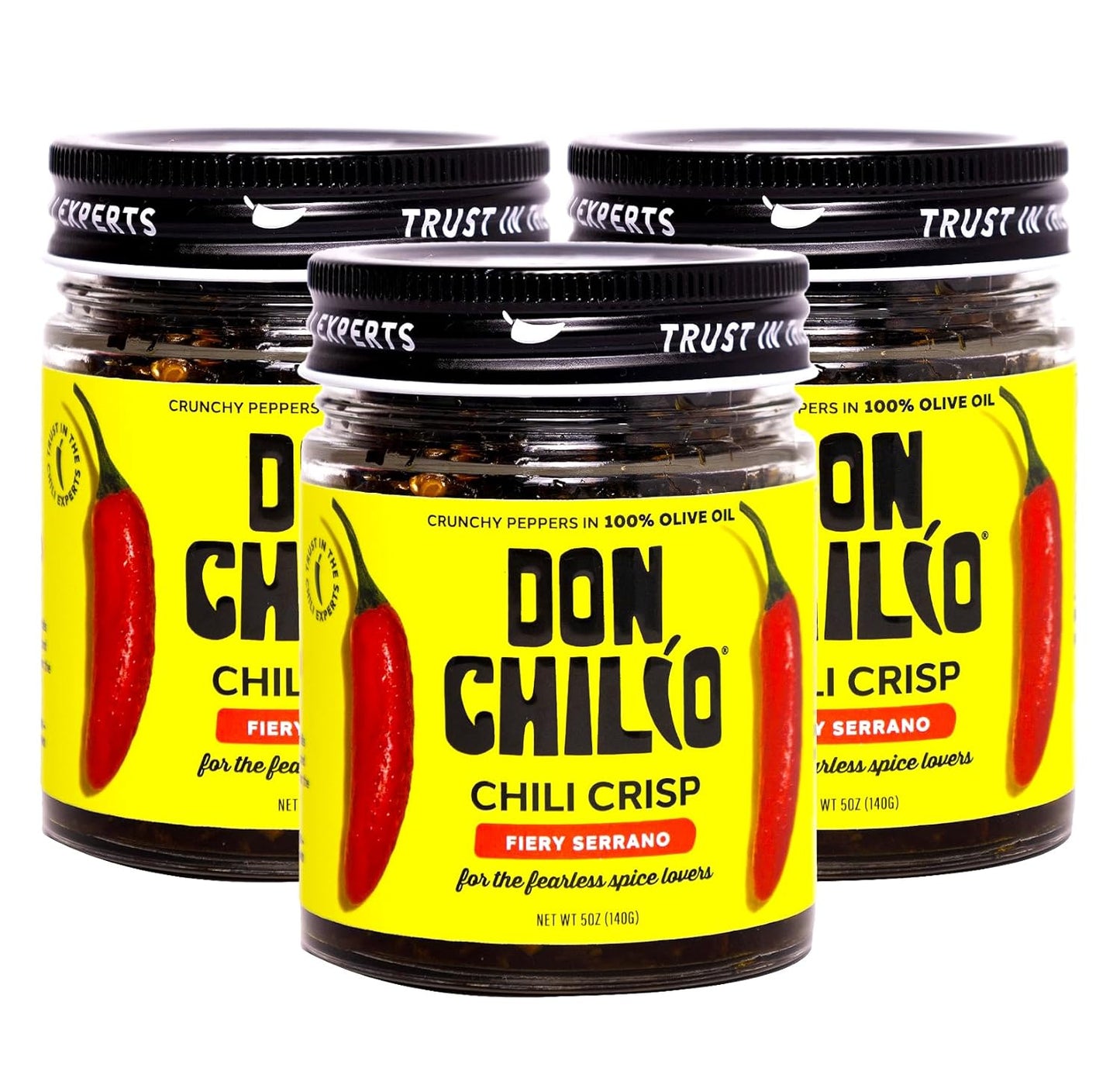 Medium Heat Serrano Chile Crisp for Tacos, Nachos, and More