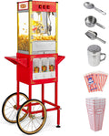 ROVSUN 8oz Popcorn Machine with Cart & Candy Dispensers