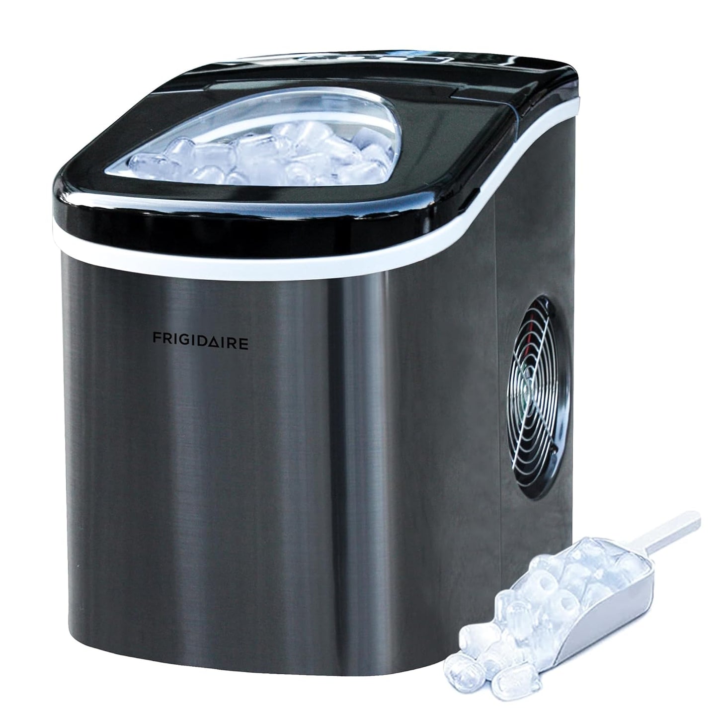 Frigidaire Portable Ice Maker - 26 lbs Daily - Black Stainless