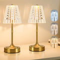 Crystal Table Lamp 2 Pack Rechargeable Cordless Touch Dimmable