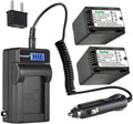 Kastar 2-Pack VW-VBT380 Battery and LCD AC Charger - Long Runtime Kit