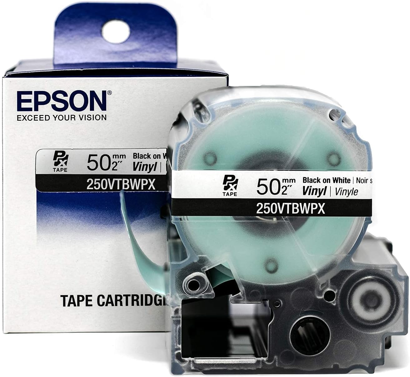 Epson LABELWORKS 250VTBWPX Vinyl Tape for Durable Labeling Needs