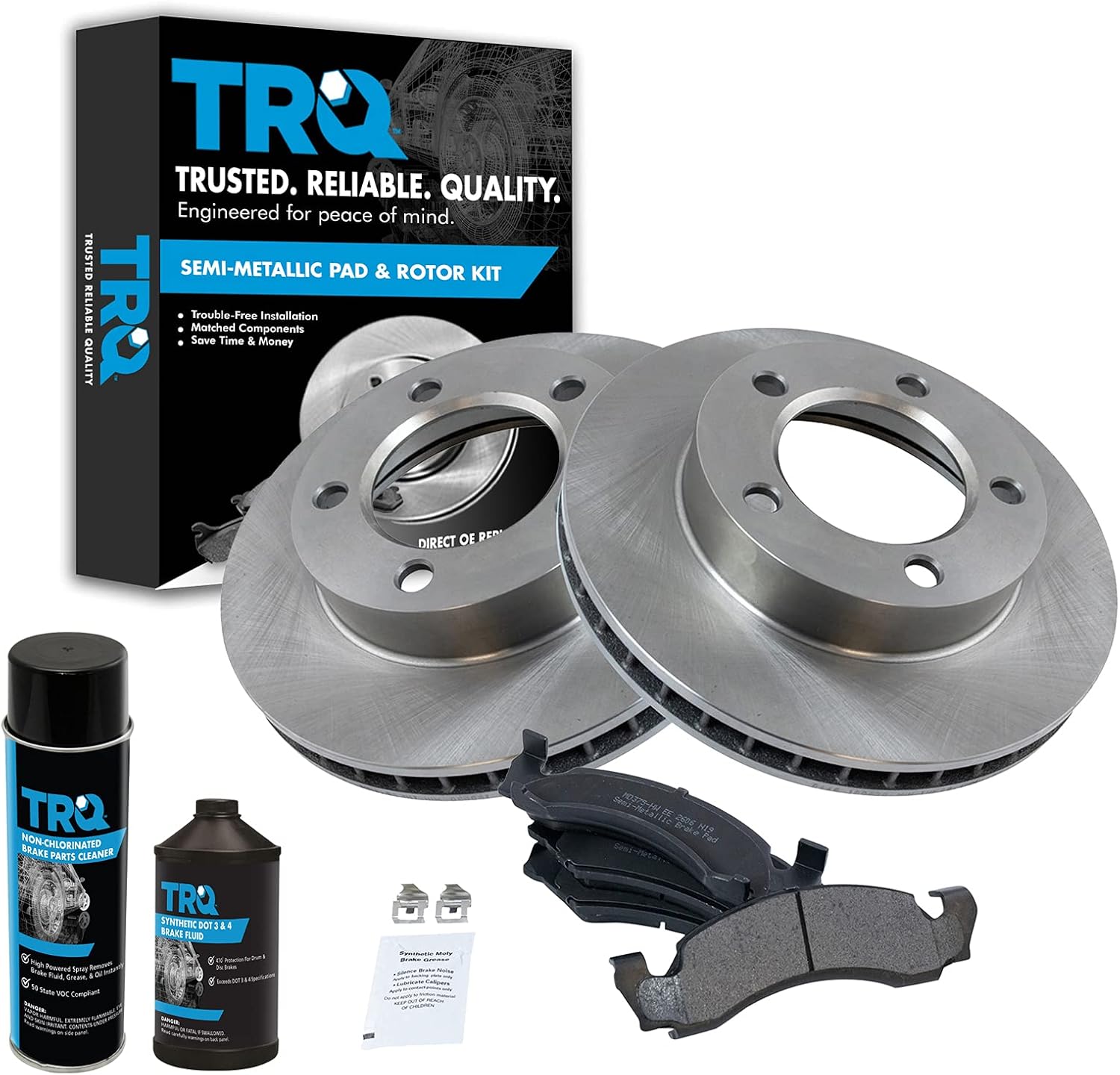 TRQ Front Brake Pad & Rotor Kit for 1987-1993 Ford Bronco
