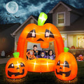 7ft Halloween Inflatable Pumpkin Photo Booth - Eye-Catching Yard Decor