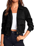 Women's Military Safari Cropped Jacket - Lightweight Utility Anorak DO