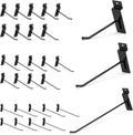 HUHOLE Black Slatwall Hooks 4in 6in 8in 30PC - Heavy Duty Wall Storage